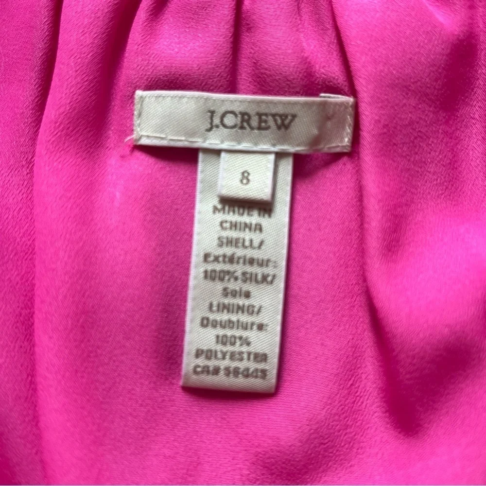 J. Crew Silk Pink Sleeveless Ruffled Blouse Sz 8